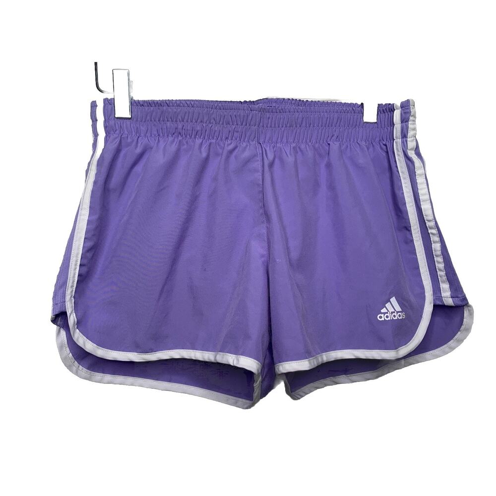 Woman’s Adidas purple lavander Lined track Shorts Size Small S